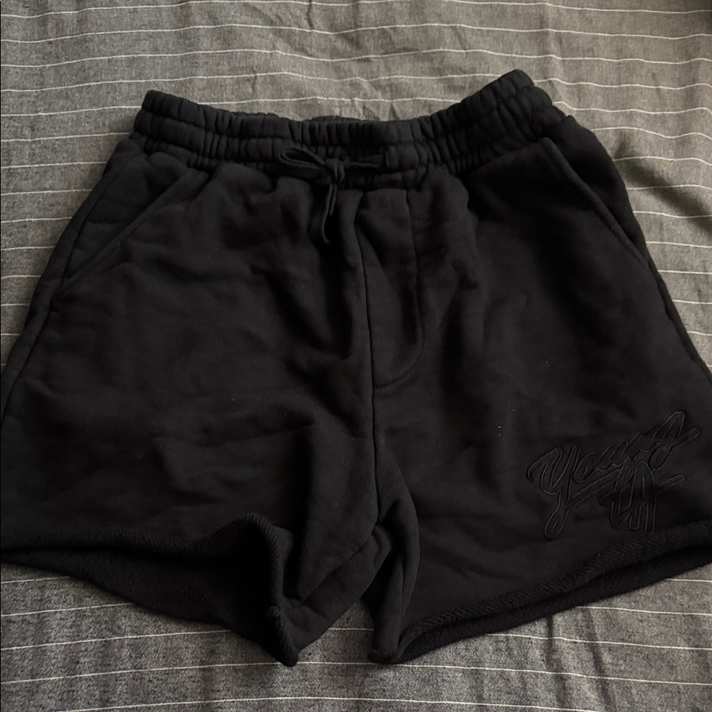 YoungLA Black Fleece Athletic Shorts